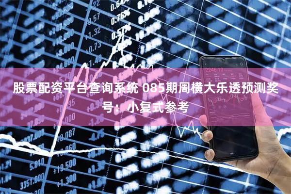 股票配资平台查询系统 085期周横大乐透预测奖号：小复式参考